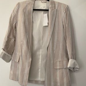 NWT H&M striped linen blazer size 2